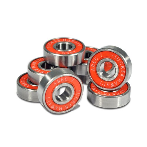 JUCKER HAWAII Longboard Skateboard Bearings ABEC 7 Red + Spacer