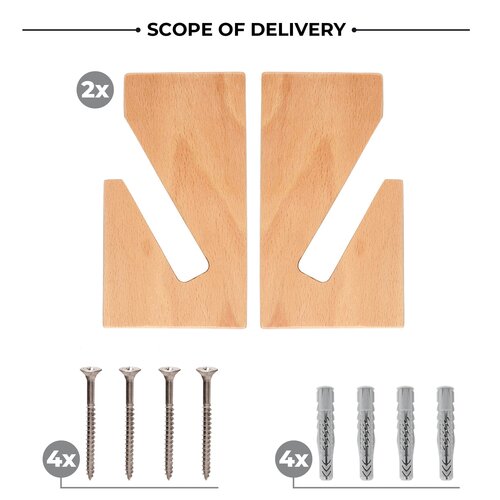 Wandhalterung Set WOOD BLOCK / F�r Longboard / Skateboard / Balanceboard / Snowboard / Wakeboard